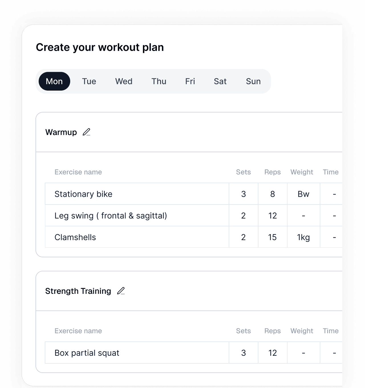 Workout builder feature illustration
